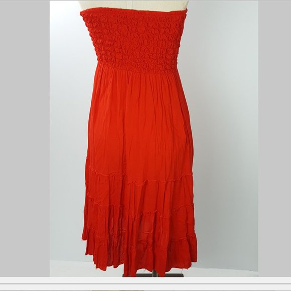 Smocked Dress or Skirt Red for Women Small or Medium - Picture 2 of 8